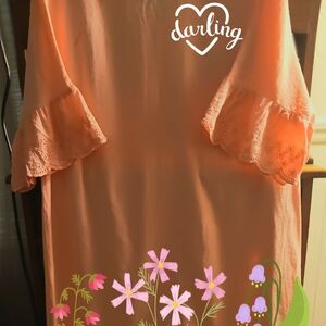 SHEIN Asymmetrical Dress in Peach Decorative Sleeves